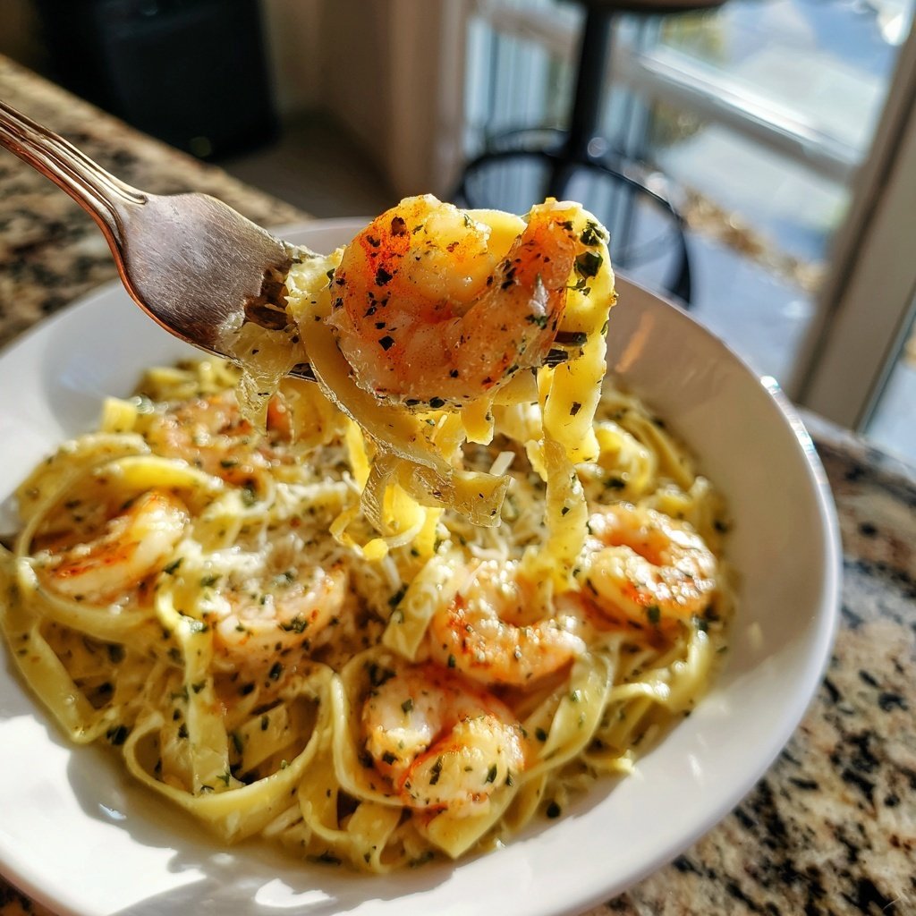 15-Minute Garlic Shrimp Pasta