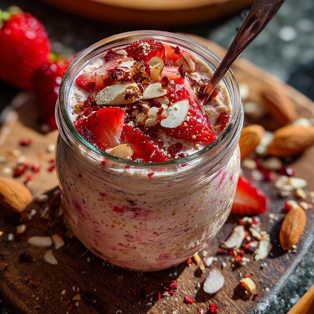 Strawberry Almond Overnight Oats
