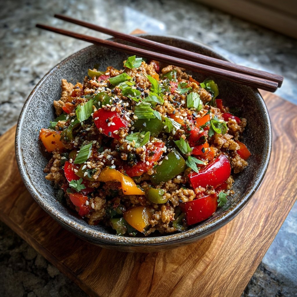 Ground Chicken Stir Fry Bowl