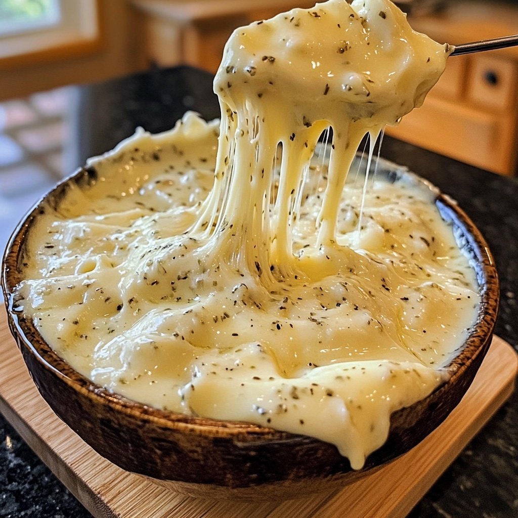 Fondue with Garlic Herb Cheese