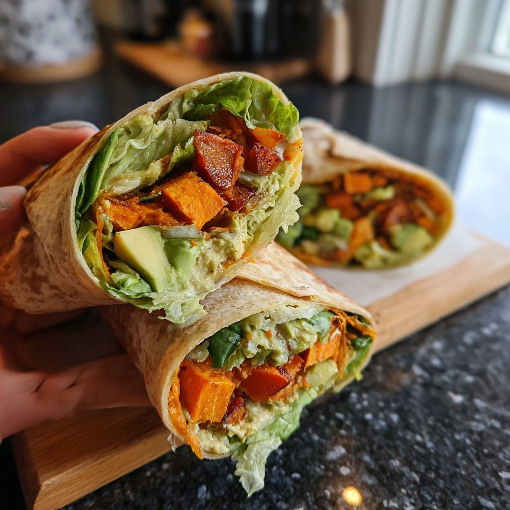 Healthy Lunch Roasted Sweet Potato Wraps