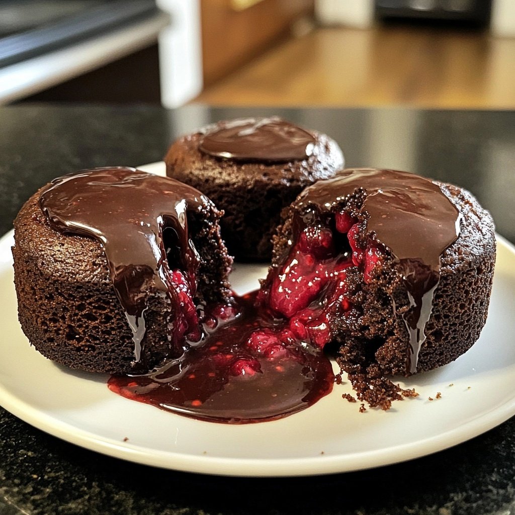 Chocolate Raspberry Lava Cakes