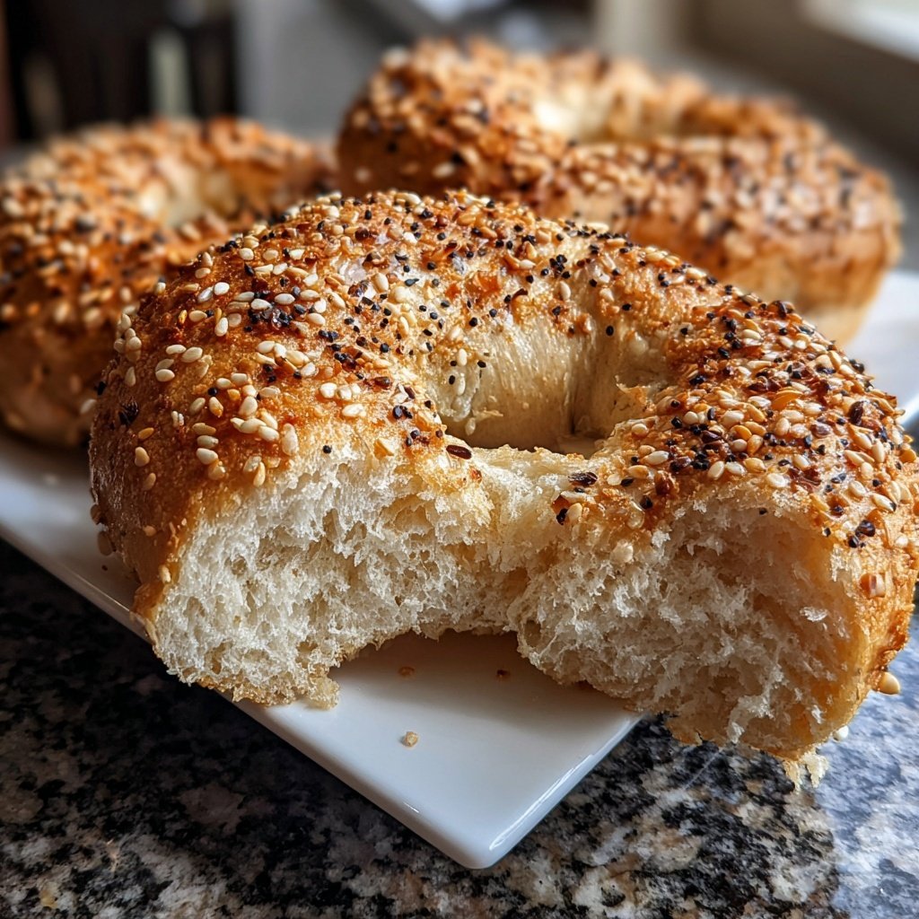 Baked Yogurt Bagels Without Yeast