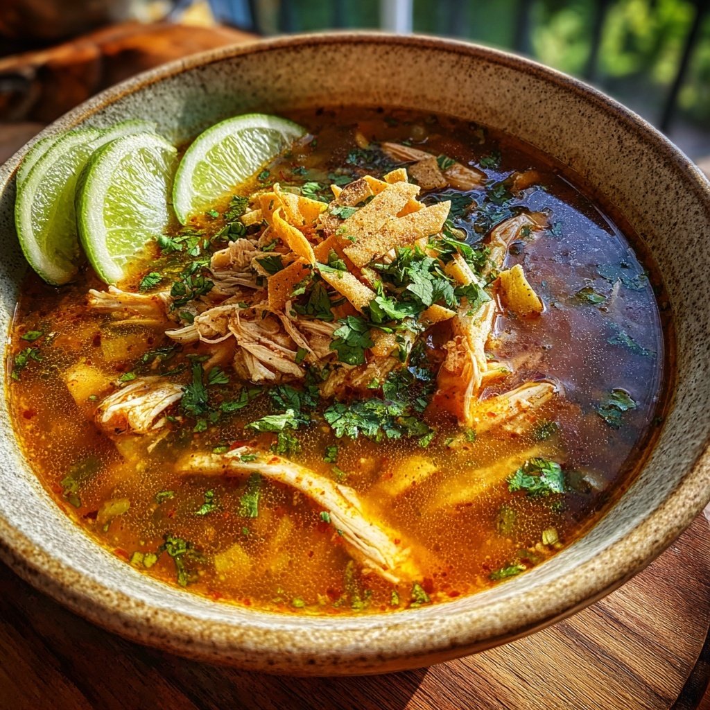 Shredded Chicken Tortilla Soup