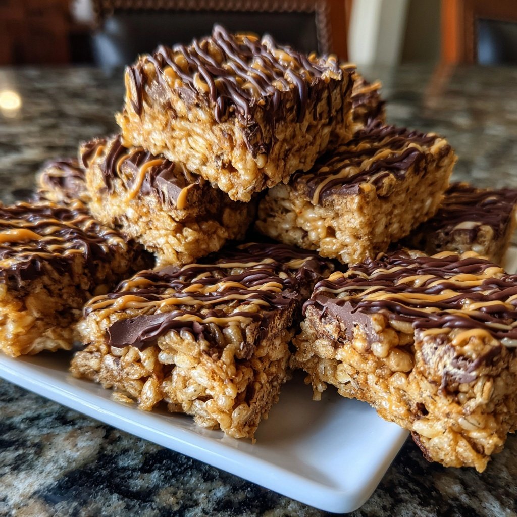 Chocolate Peanut Butter Rice Crispy Treats
