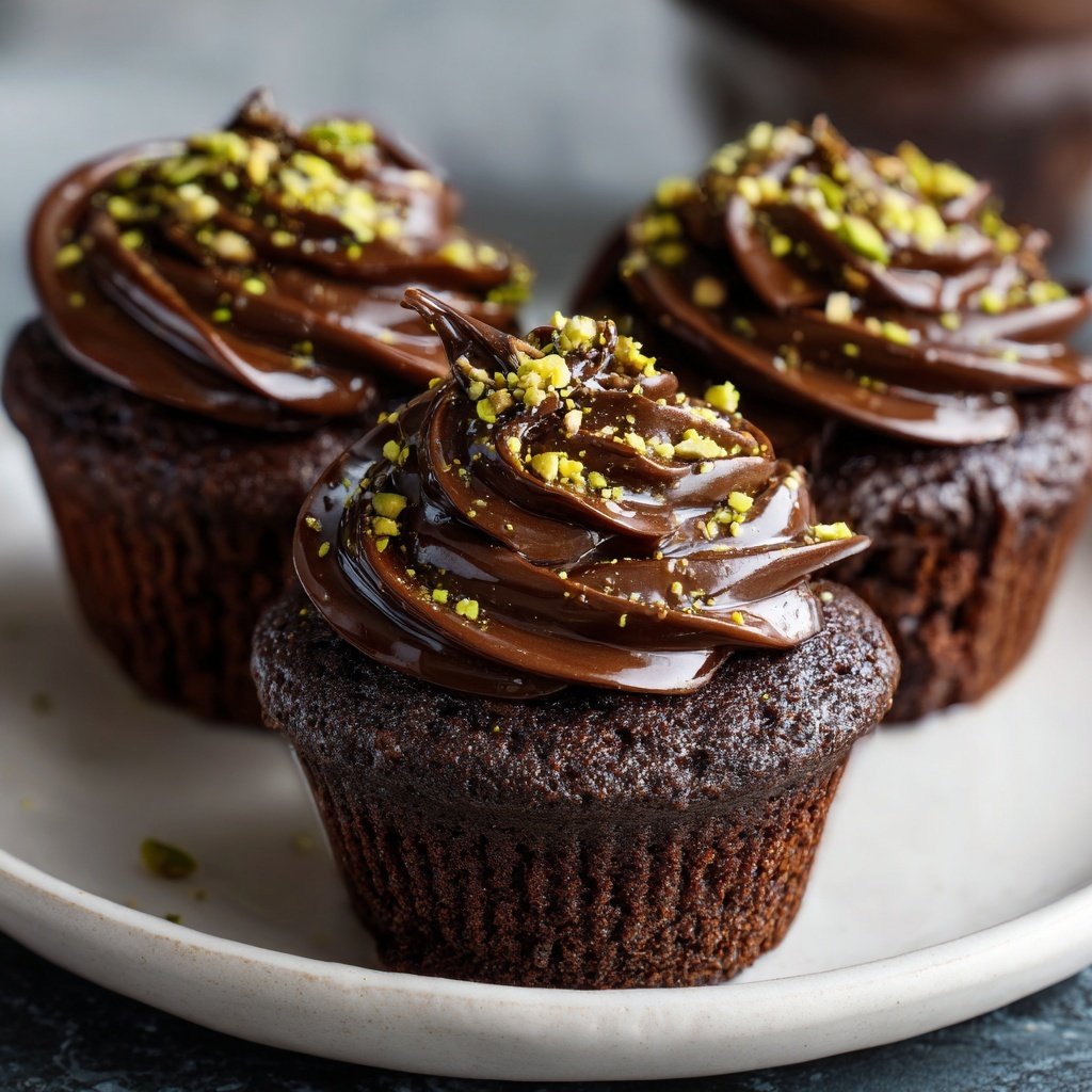 Chocolate Pistachio Cupcakes
