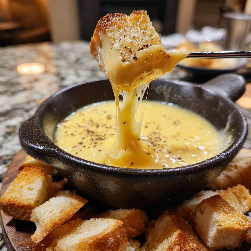 Fondue with Smoked Gouda and Black Pepper