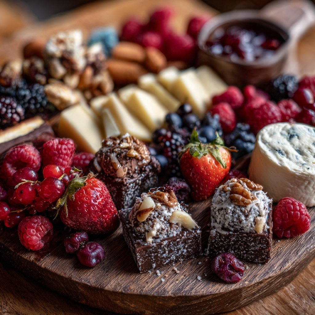 Valentines Charcuterie Board with Mini Desserts