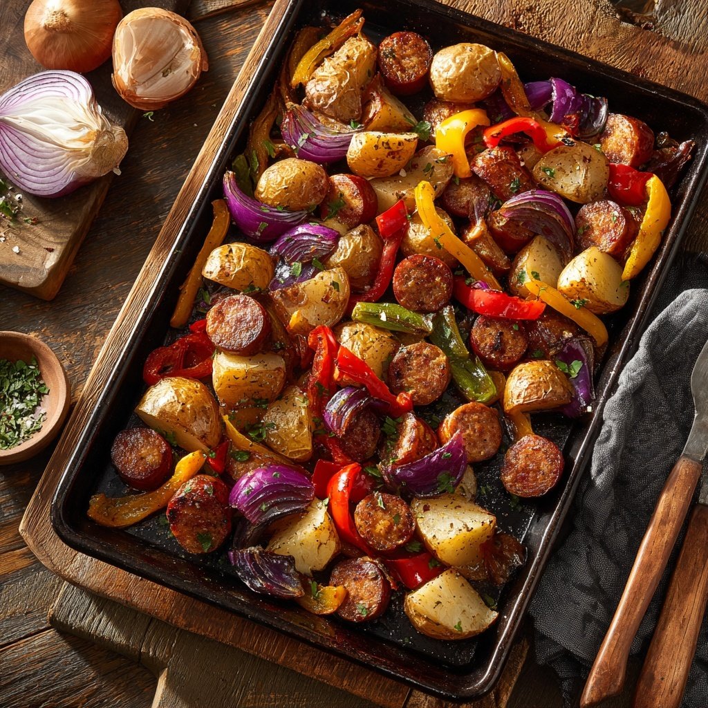 Sheet Pan Sausage And Potatoes