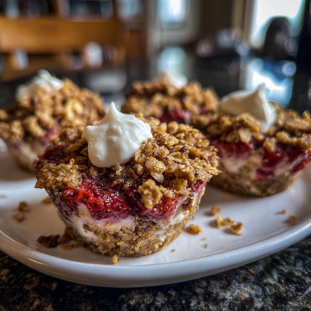 Strawberry Oat Yogurt Crumble Cups