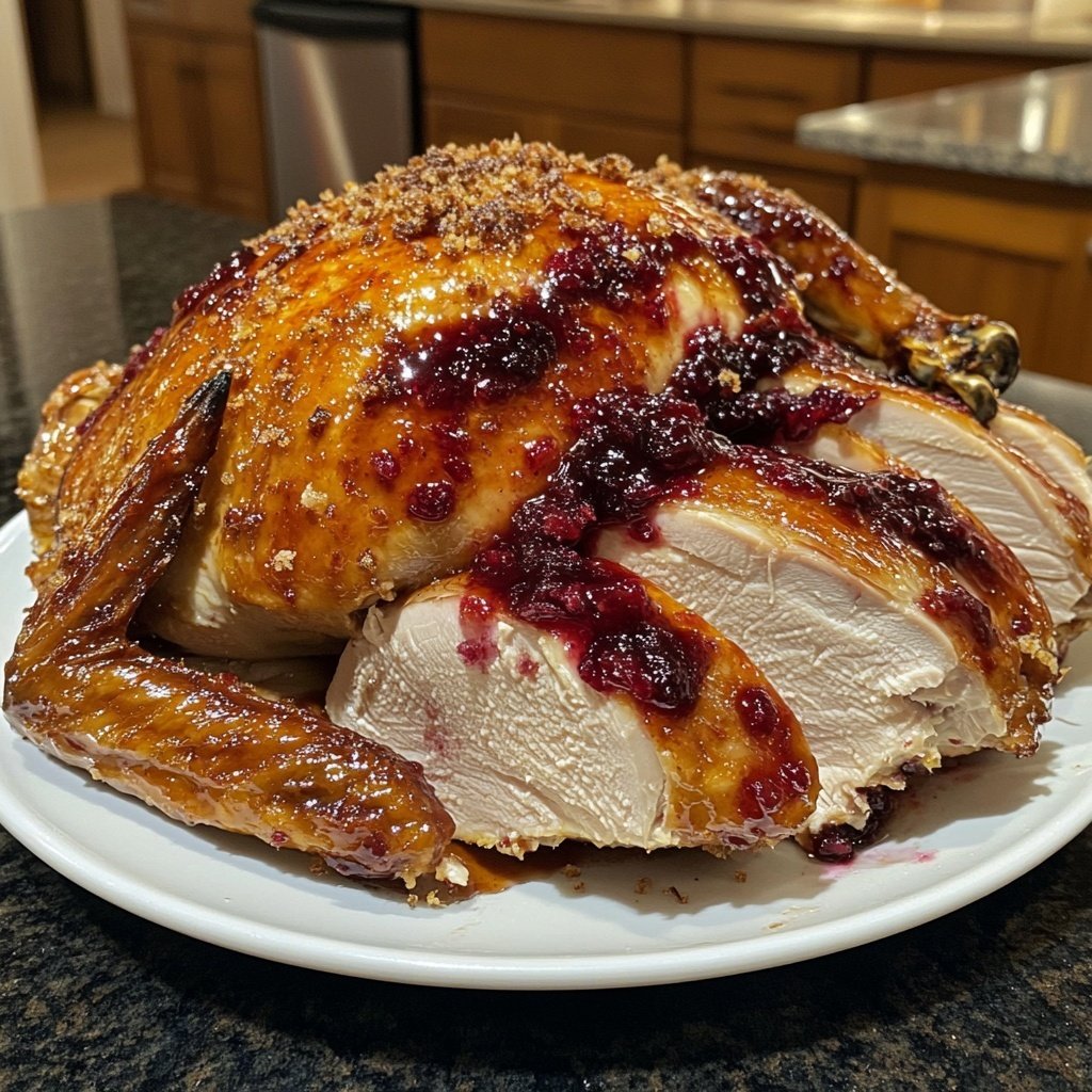 Roasted Turkey with Cranberry Glaze