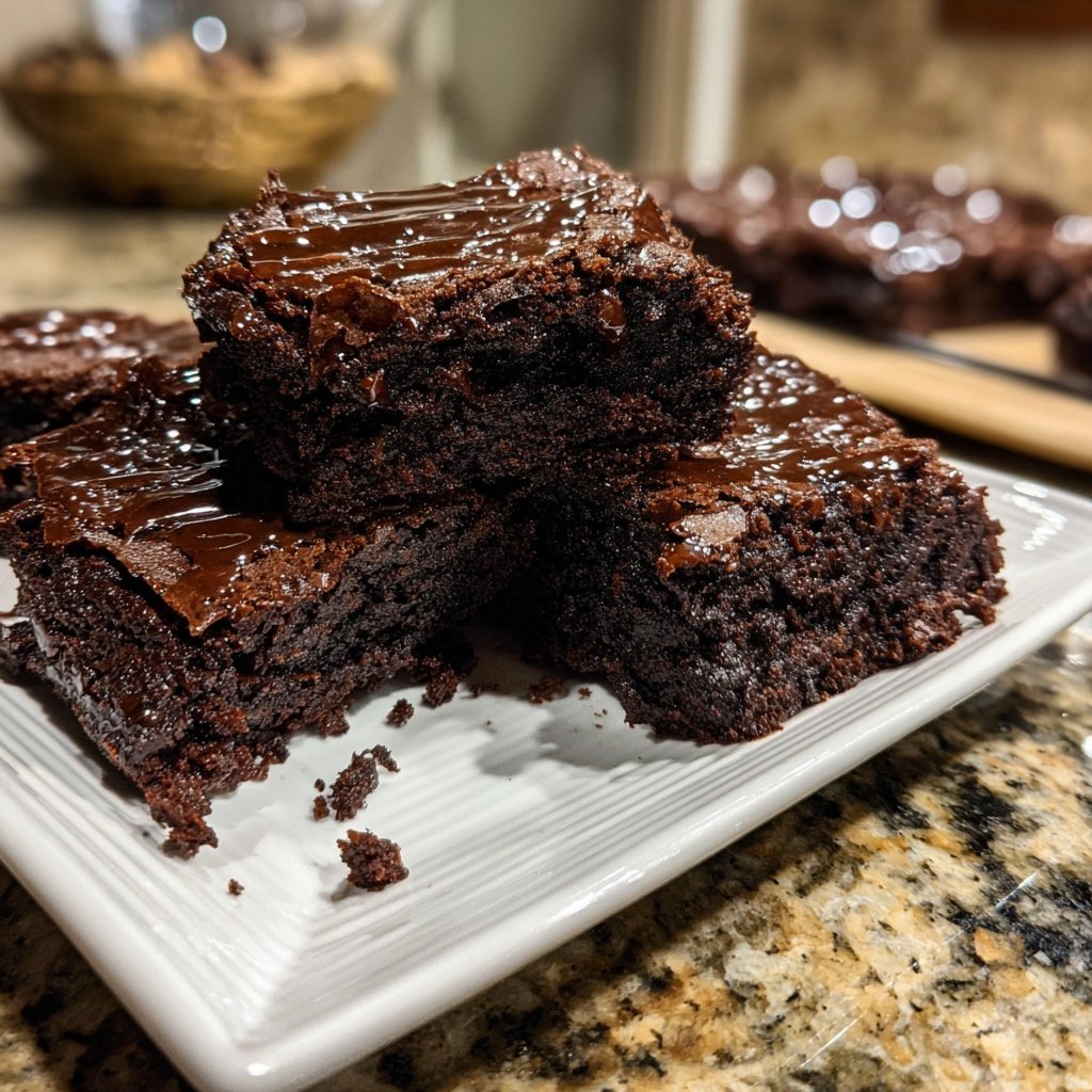 Cottage Cheese Brownies with Maple Glaze