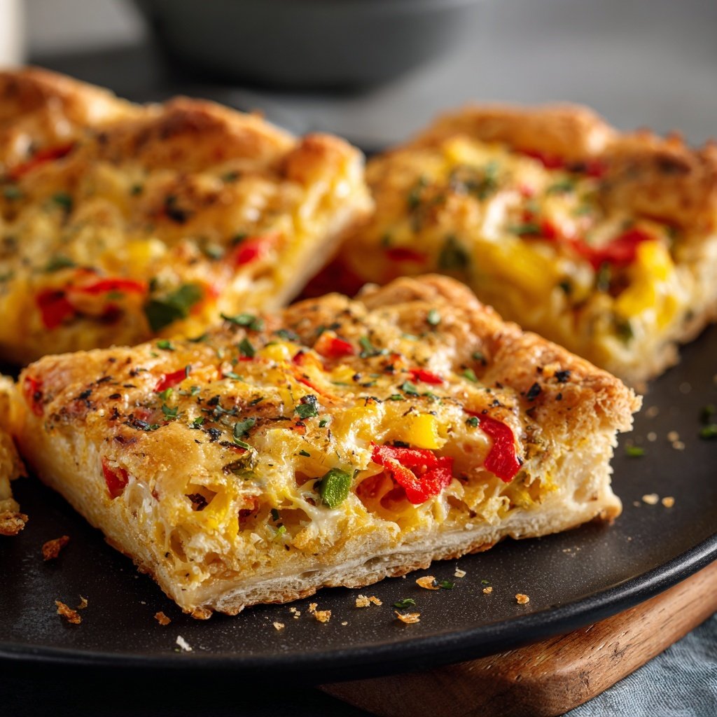 Super Bowl Savory Veggie Puff Squares